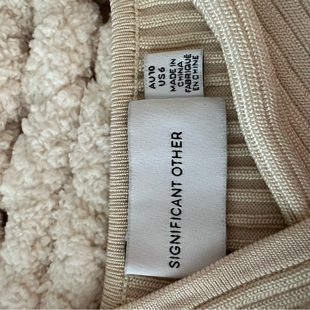 Significant Other Cream Ribbed Wrap Top - Picture 4 of 9